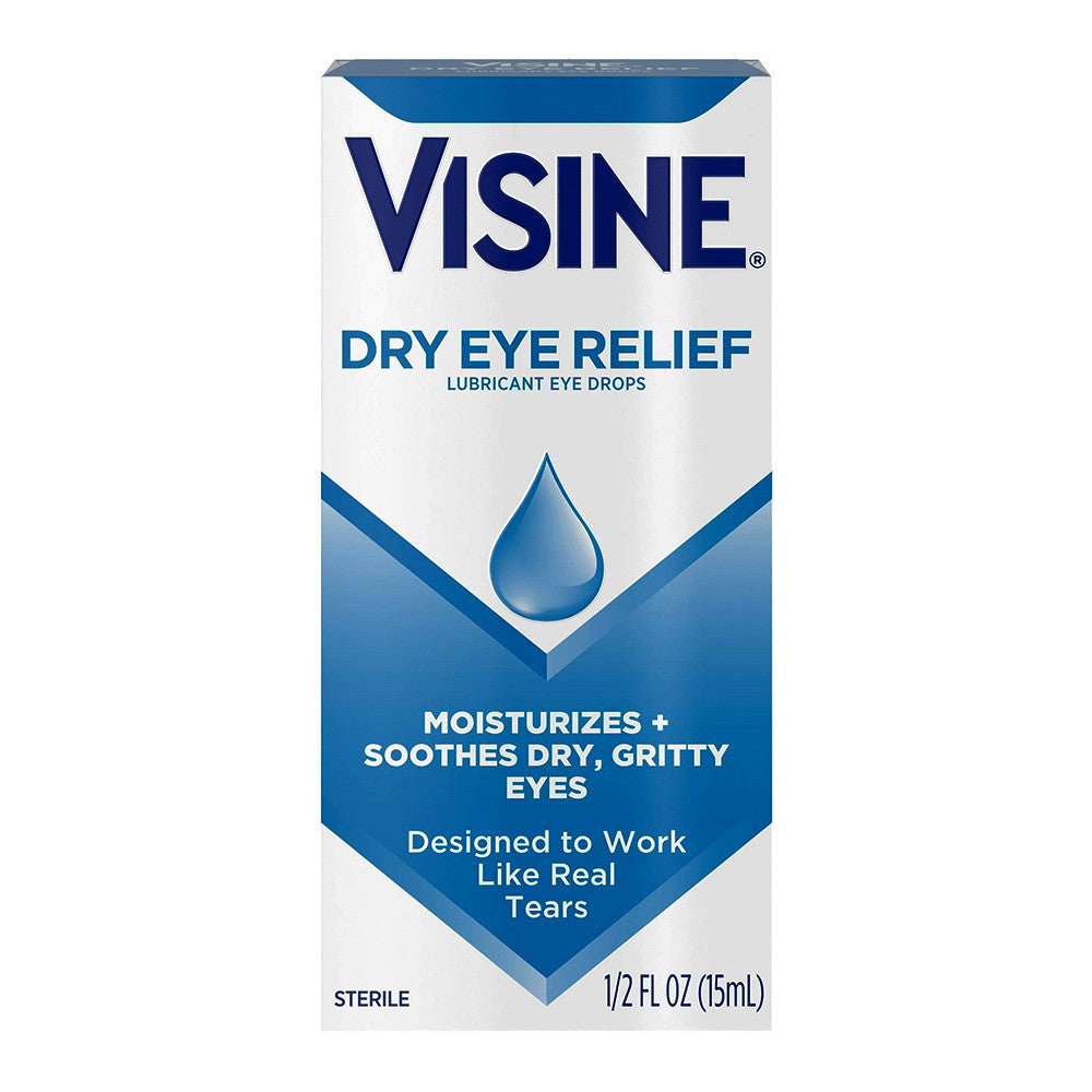 Visine Dry Eye Relief Lubricating Eye Drops, 0.5 Oz